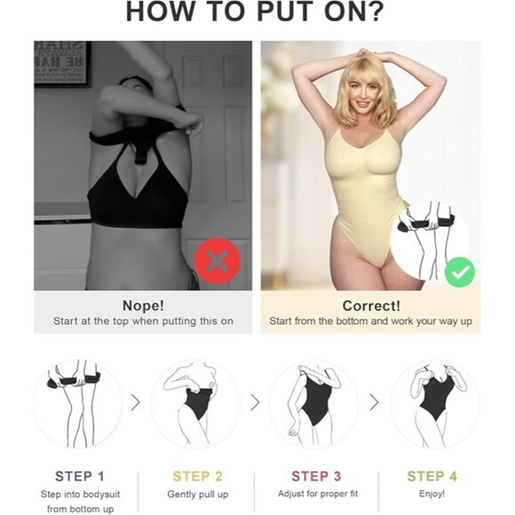 SHAPERX Women's Shapewear thong bodysuit Tummy Control Shaper Seamless Snatched - Picture 5 of 6